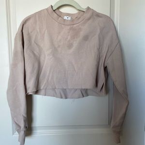 Socialite Cropped blush pink sweatshirt small